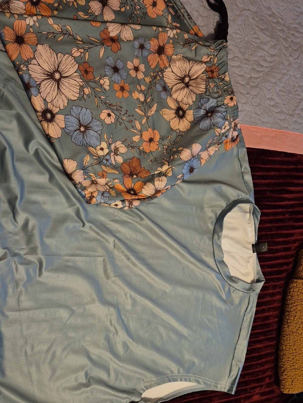 Blue Floral Set Skirt And Top